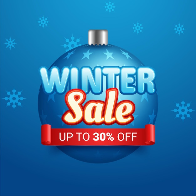 Winter sale banner Vector Illustration