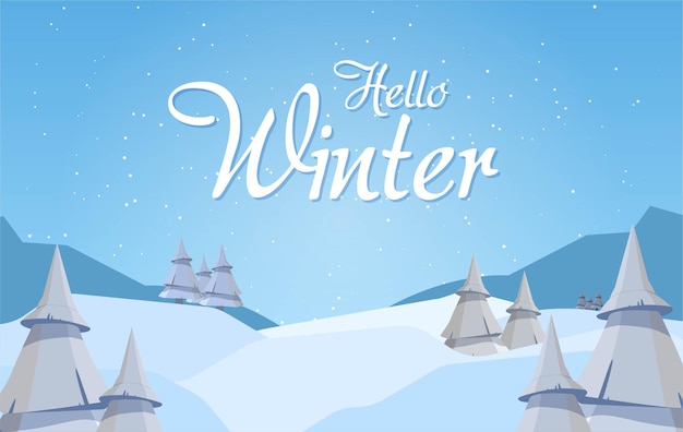 winter sale banners Post template with snowy background