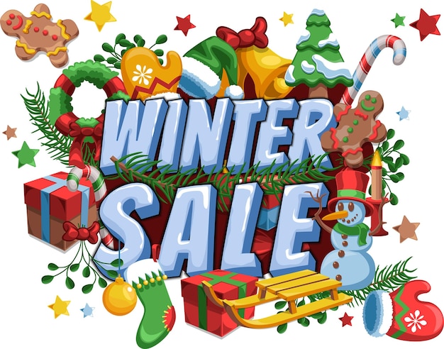 Winter Sale Christmas yuletide Themed Vector Design Logotype