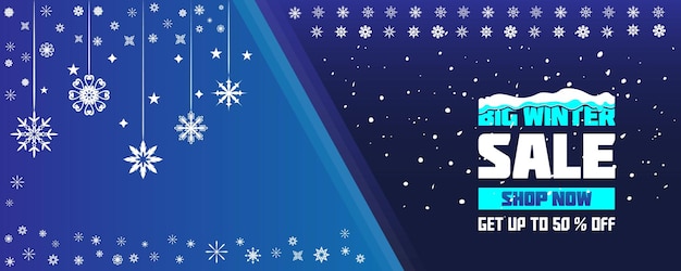 Winter sale design banner, Christmas, new year, shopping promotion. Vector illustration.