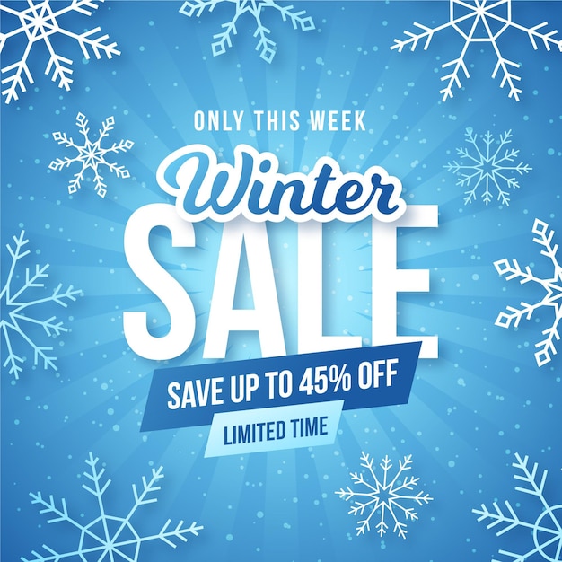 Winter sale in flat design