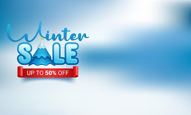 Vector winter sale product banner vector illustration