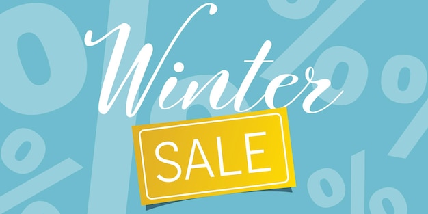 Winter sale snowflakes and stars illustration background