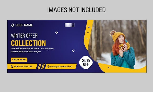 Winter sale social media web banner and facebook cover design