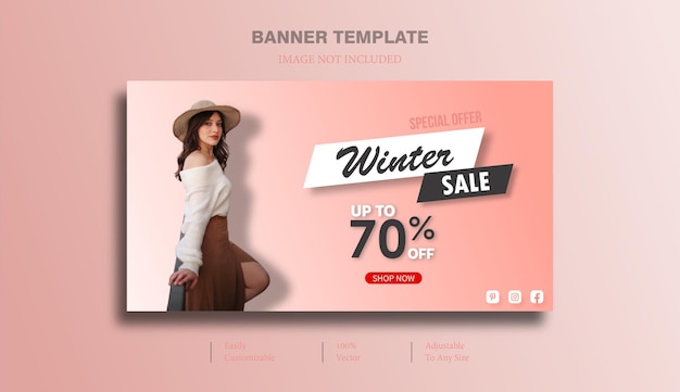 Winter sale template Banner Flyer Stories landing page