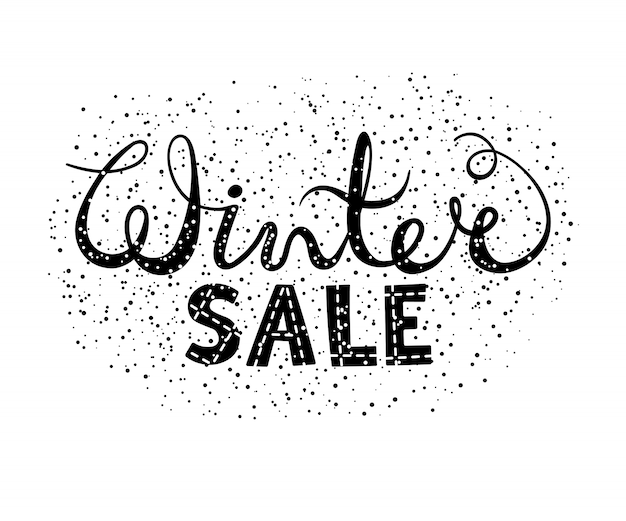 Winter sale text lettering