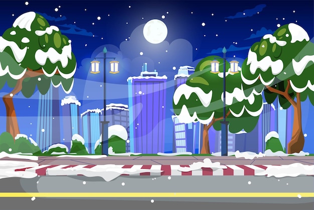 Winter Scene Flat Design Illustration