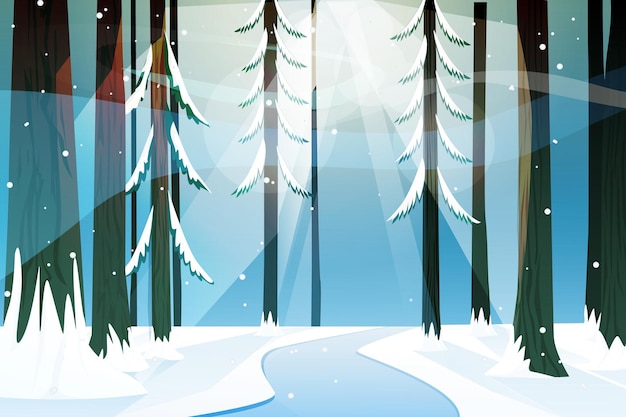 Winter Scene Flat Design Illustration