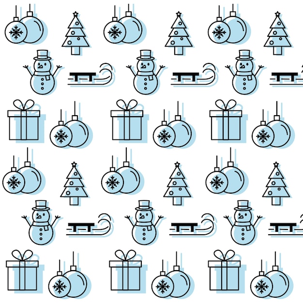 Winter seamless pattern background with winter icons Vector