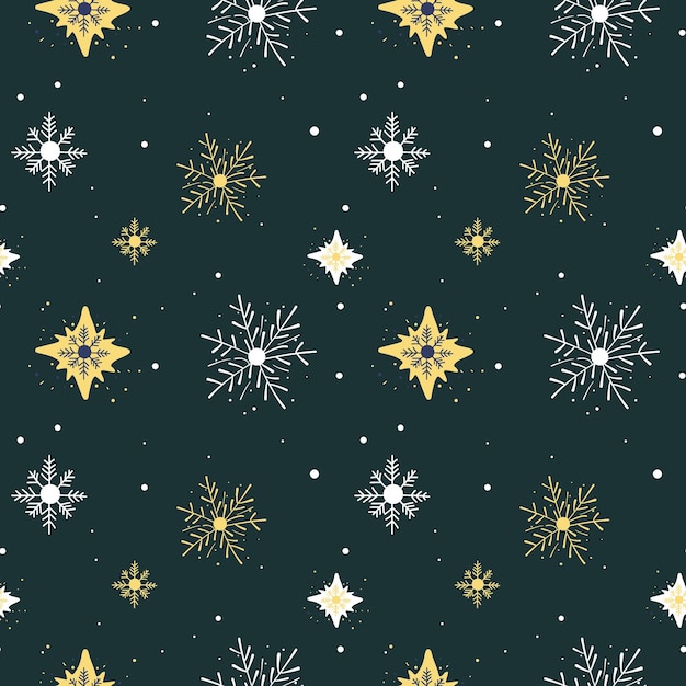 Winter seamless pattern with Christmas snowflakes Christmas vector pattern Winter card design