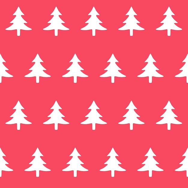 Winter seamless pattern with christmas trees, spruce woods background design