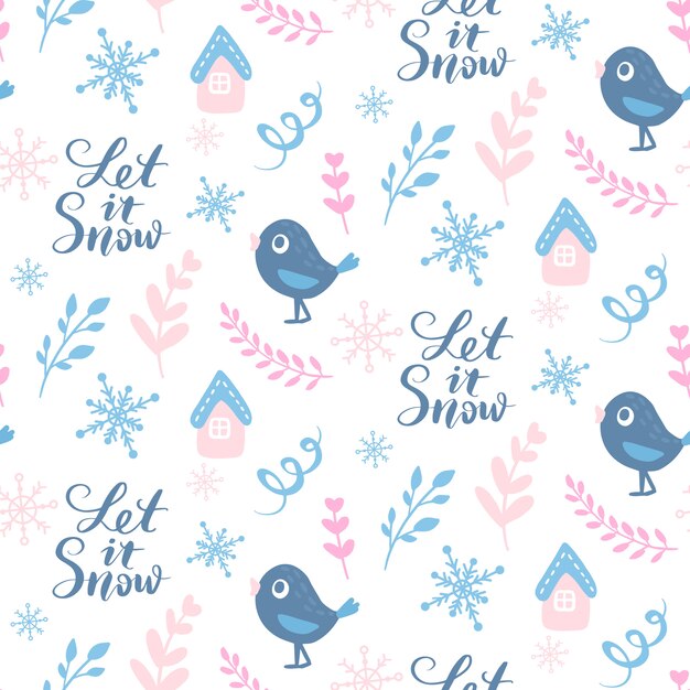 winter seamless pattern. 