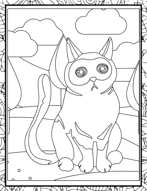 Winter Season Coloring Page Interior for Book Illustration