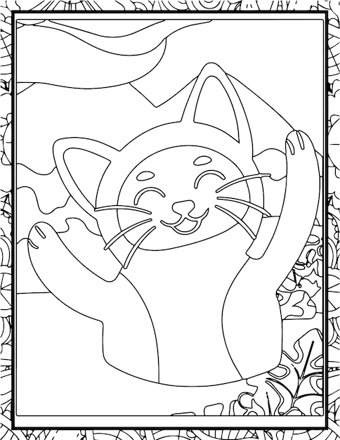 Winter Season Coloring Page Interior for Book Illustration