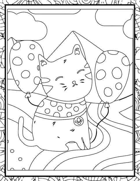 Winter Season Coloring Page Interior for Book Illustration