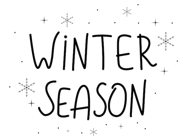 Winter Season Handwritten Text Vector illustration