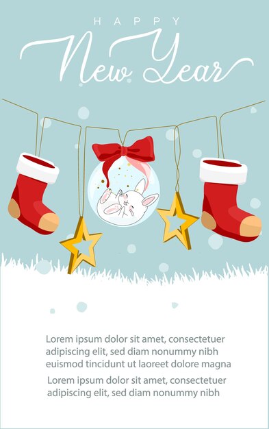 Winter Season Holidays, Corporate Party Event Celebration Landing Page Template. Tiny Characters