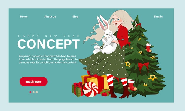 Winter Season Holidays, Corporate Party Event Celebration Landing Page Template.