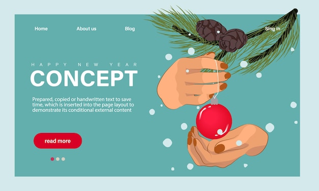 Winter Season Holidays, Corporate Party Event Celebration Landing Page Template.