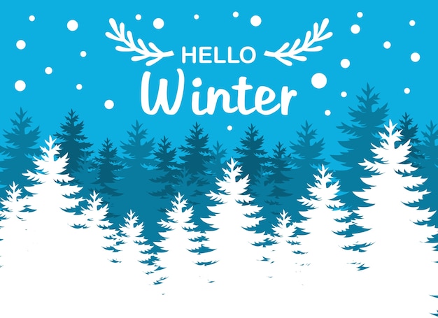 Winter season illustration design template