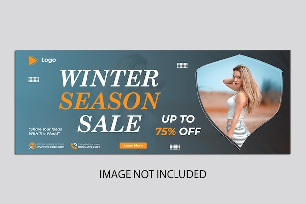 Winter season sale social media banner poster design template