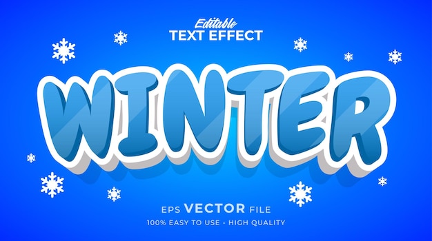 Winter season typography premium editable text effect