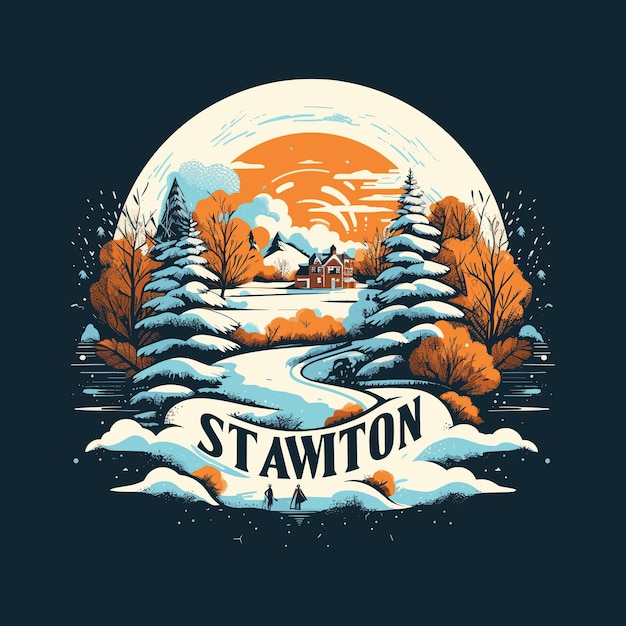 Winter season typography tshirt design