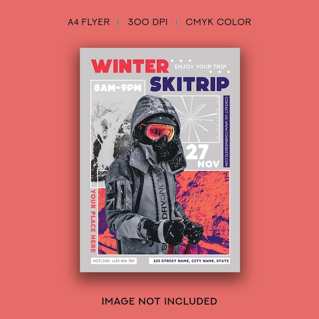 Winter Ski Trip Flyer Template