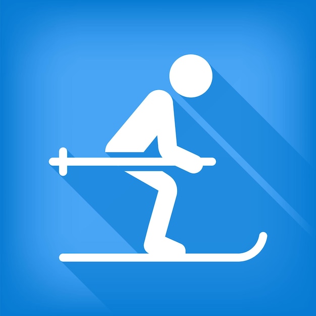 winter skier icon flat vector illustration