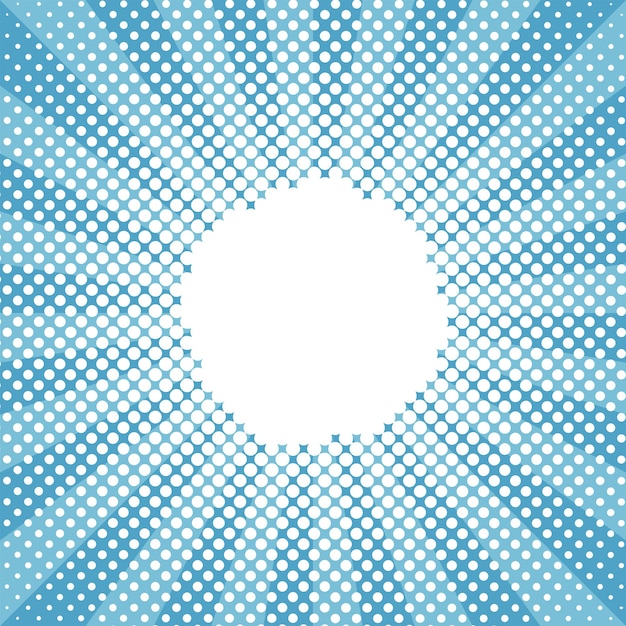 Winter snow round sunburst halftone blue pattern