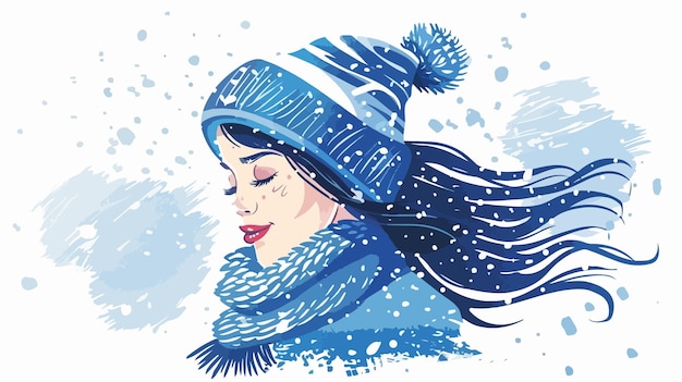 Vector winter snow woman vector illustration