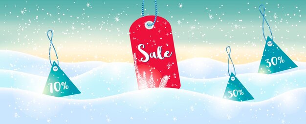 Winter social media sale banners and ads, web template collection.  Christmas vector illustration for mobile website posters, email and newsletter designs, promotional material