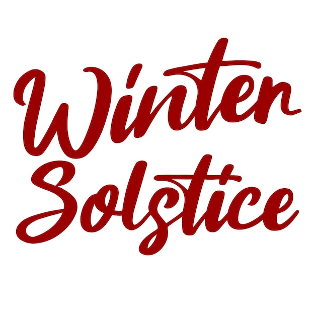 Winter solstice day red text on white backgound