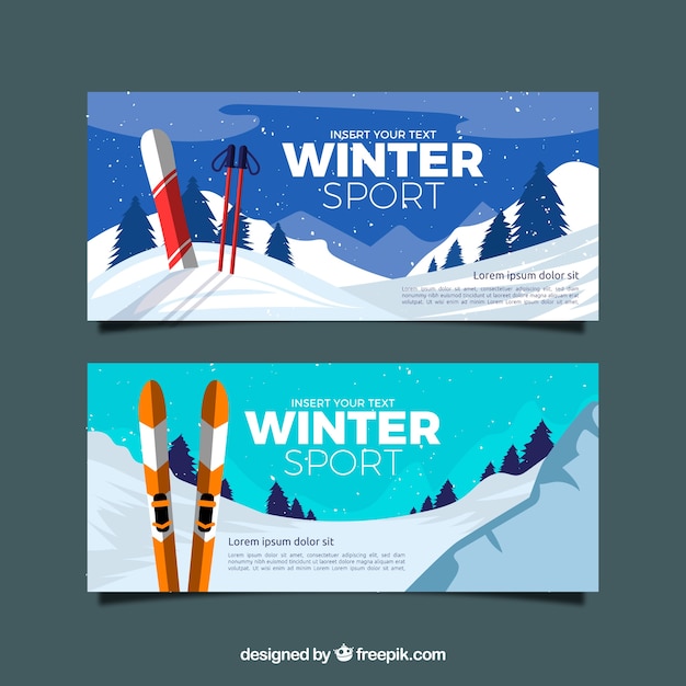 Winter sport banners