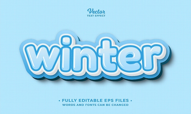 winter text effect editable eps cc