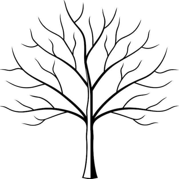 Winter Trees Silhouette Simple Leafless Tree Artwork