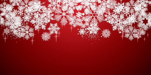 Winter white snowflakes background