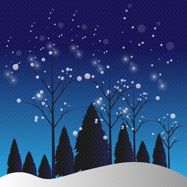 Winter  with snowfall  background