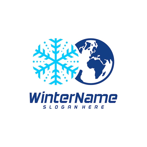 Winter World logo template Winter logo design vector