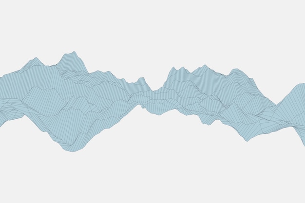 Wireframe geometric wave background in technology style