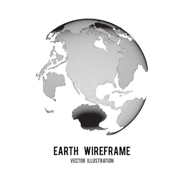 Wireframe planet Earth globe