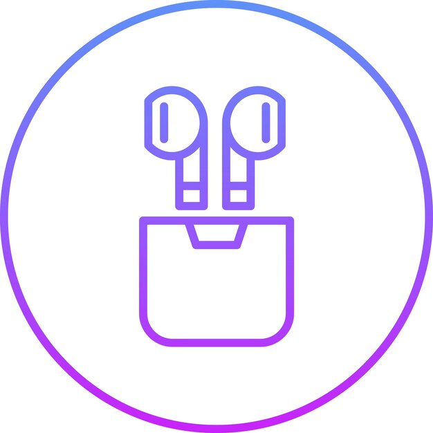 Vector wireless earphones vector icon illustration of technology iconset