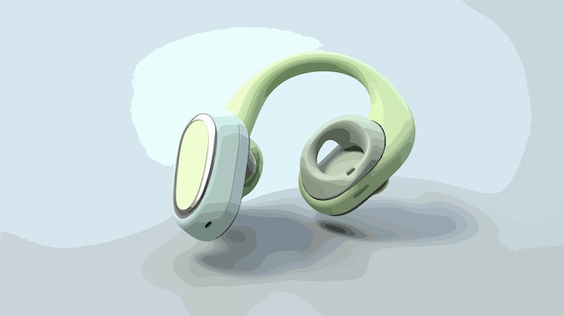 Vector wireless earphones on white background 3d rendering