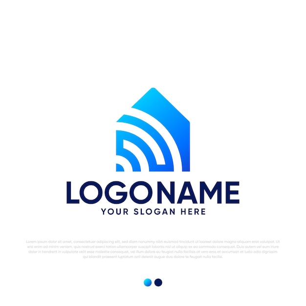 wireless house logo design premium vector