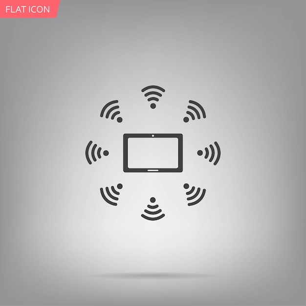 Wireless network connection unified network symbol Vector illustration on a gray background Eps10