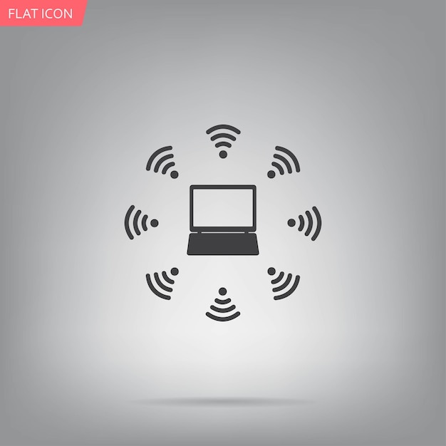 Wireless network connection unified network symbol Vector illustration on a gray background Eps10