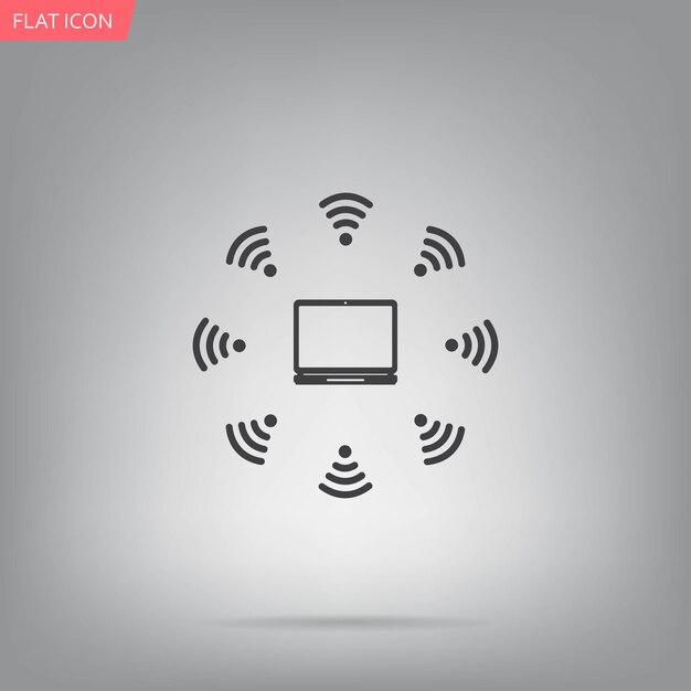 Wireless network connection unified network symbol Vector illustration on a gray background Eps10