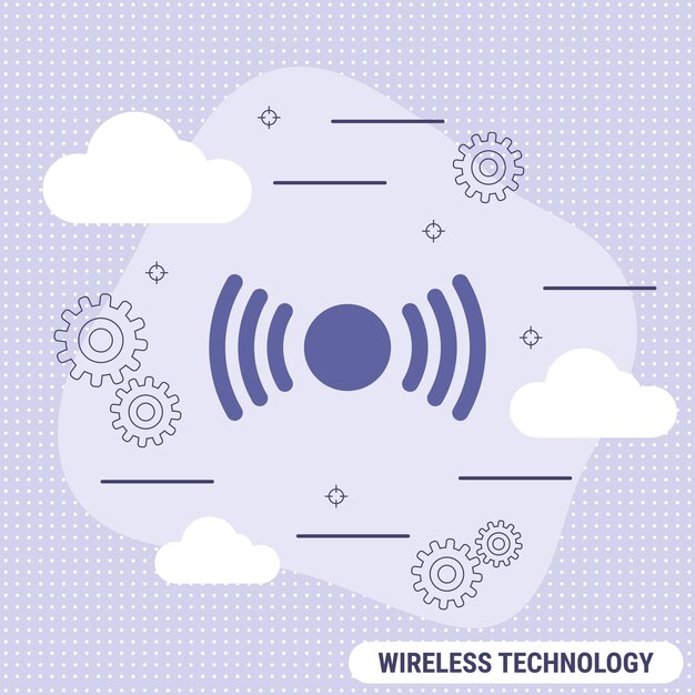 Vector wireless technology flat design style vector concept illustration