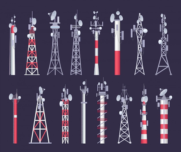 Vector wireless tower set