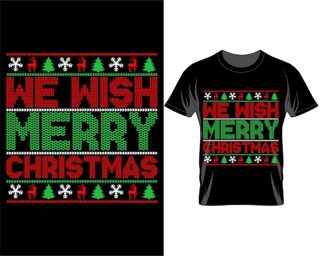 Wish merry Christmas quotes t shirt design vector